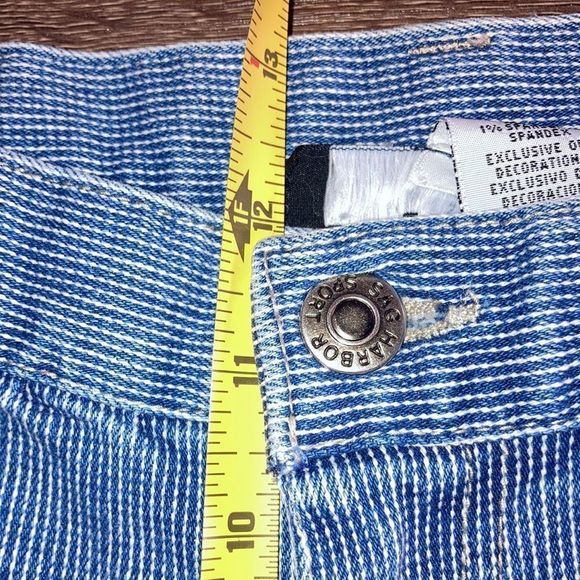 Vintage  Women Sag Harbor Sport 10 Petite Cropped Blue Jeans with White Stripes - Picture 8 of 13